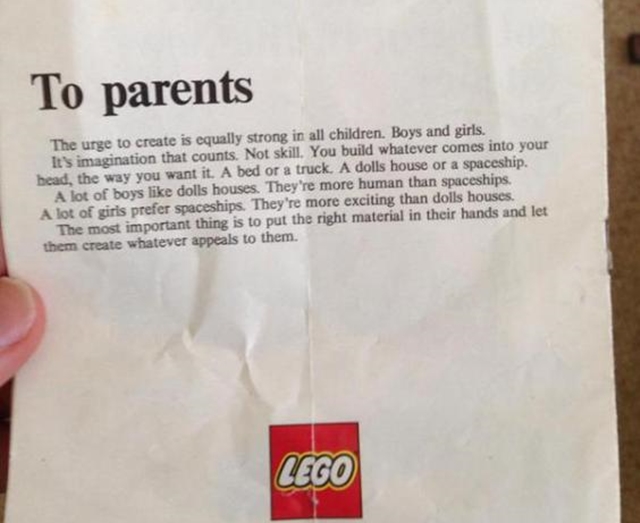 La carta de Lego a los padres