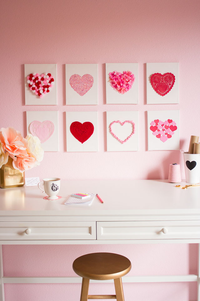 DIY: Cuadros de corazones para San Valentín